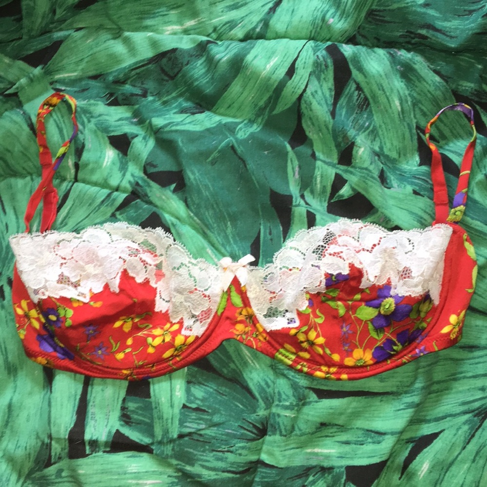 DOLCE & GABBANA SILKY FLORAL LACE BRA 34C